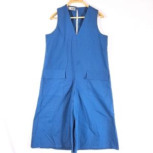 Toit Volant Blue Wide Leg Cropped Jumpsuit